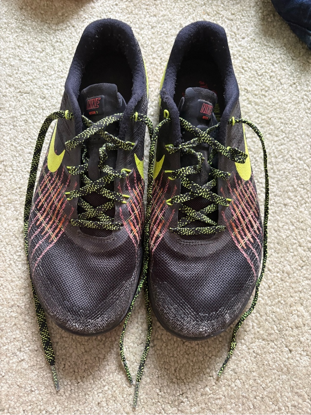 Nike Men’s Metcon with Neon Yellow and Pink Accents